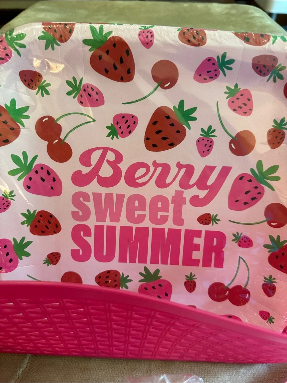 Berry Sweet Summer Picnic Set - Pink Strawberry Party Tableware